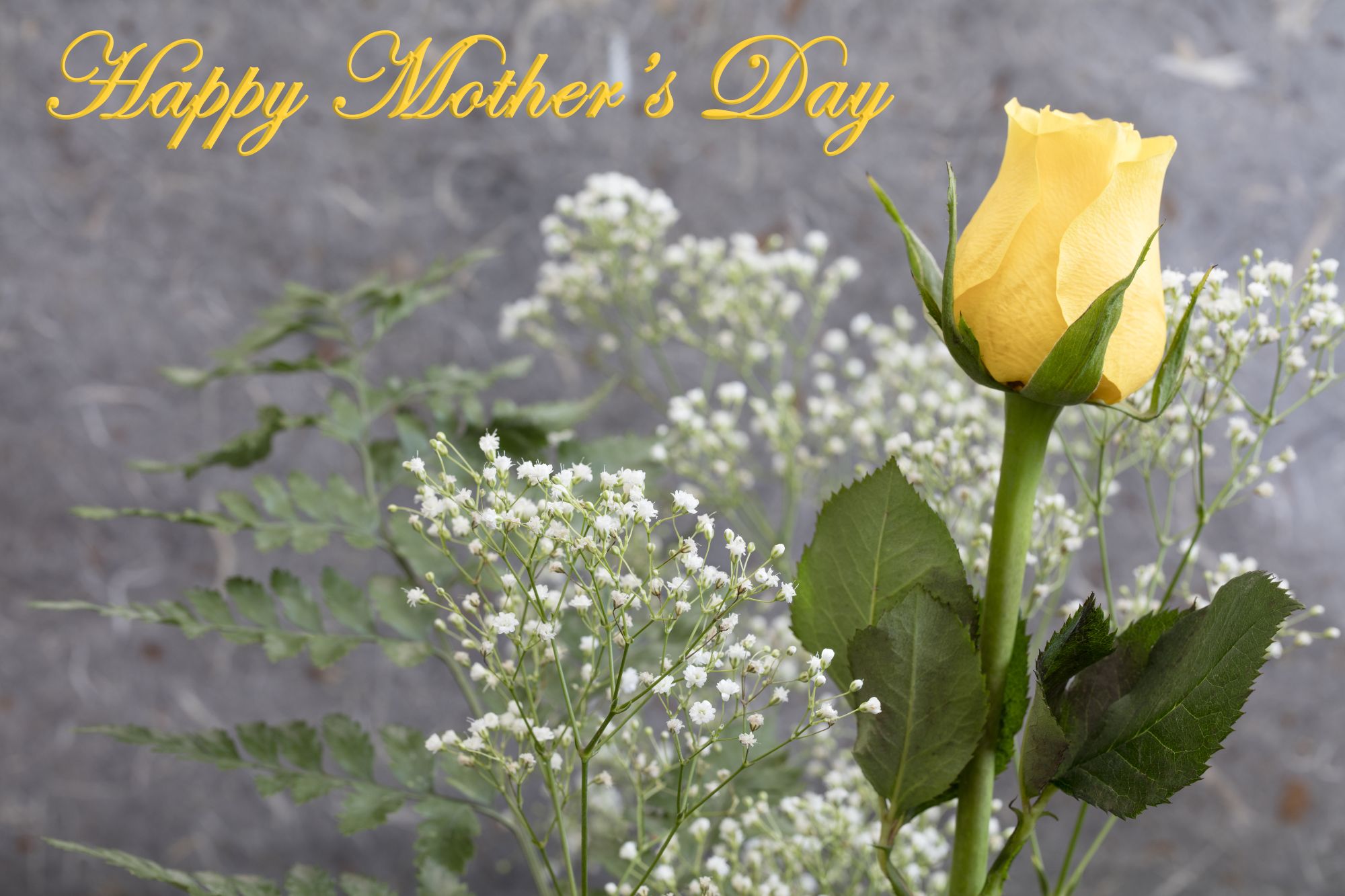 Mother's Day card with voice message playing on a phone beside pink roses and a teacup