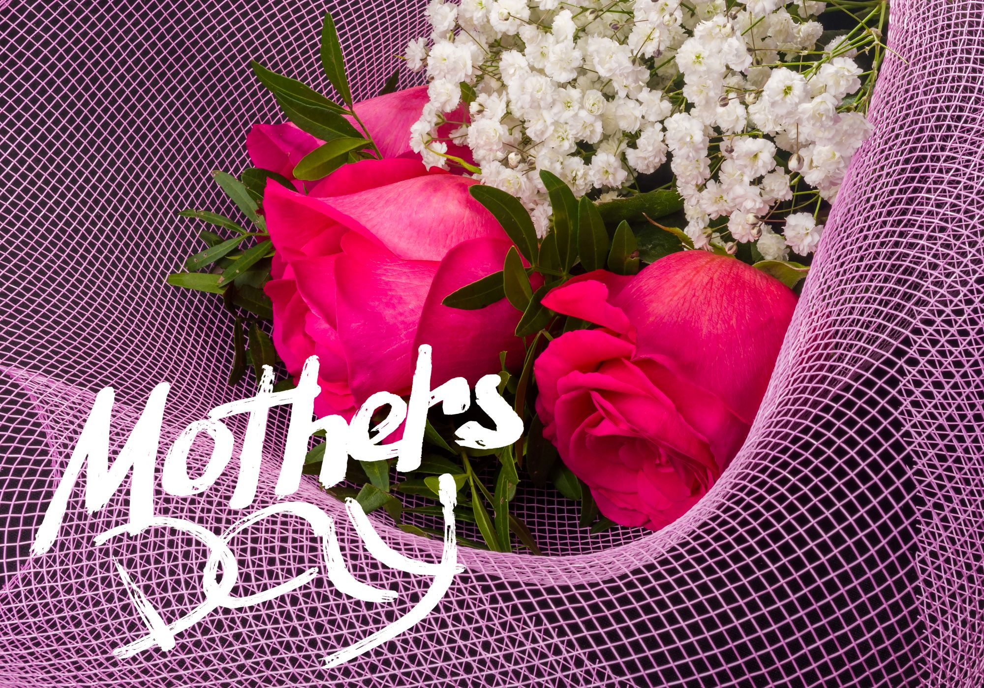 Phone playing a personalised Mother's Day song beside fresh peonies and a handwritten note