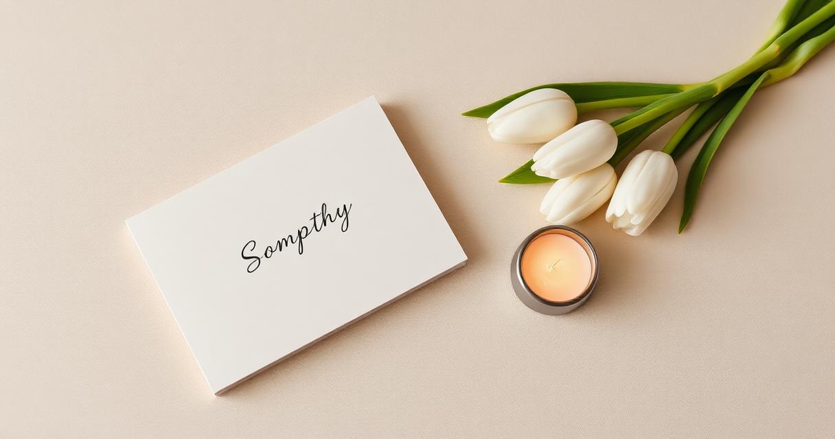 A pen resting on an open sympathy card with soft daylight